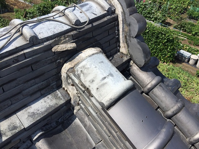 いぶし瓦棟瓦の取り直し工事